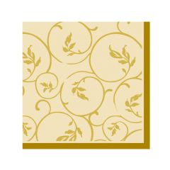 Dining Collection Cocktail Napkins - Golden Curlicue - 20 ct.