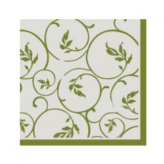 Dining Collection Cocktail Napkins - Olive Curlicue - 20 ct.