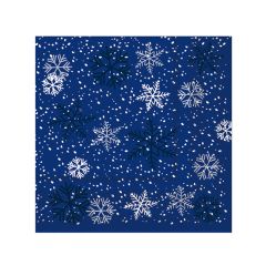 Christmas Cocktail Napkins - Snowflakes Blue - 20  ct.