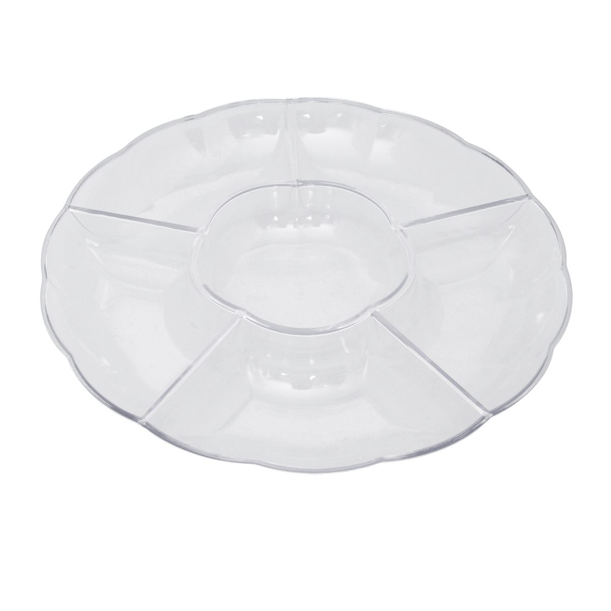 Clear 5 Compartment 12 Plastic Platter