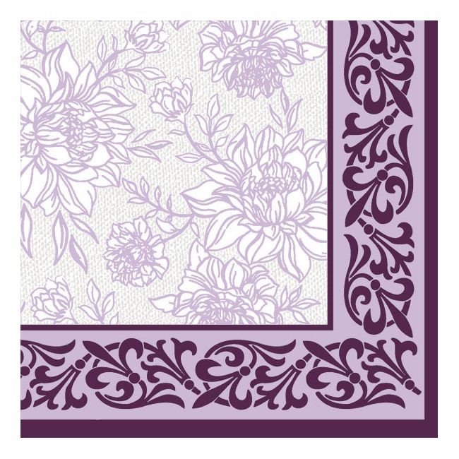 Dining Collection Lunch Napkins - Purple Petal Pride - 20 ct.